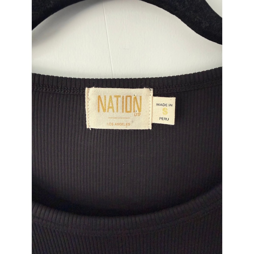 Nation LTD Irina Ribbed Ruffle Sleeve Tee - Picture 2 of 7
